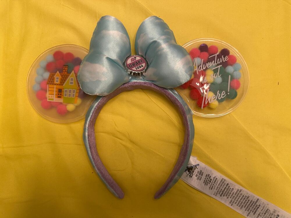 Disney Parks Pixar Up Ballons Grape Soda Carl & Ellie Minnie Mouse Ears Headband